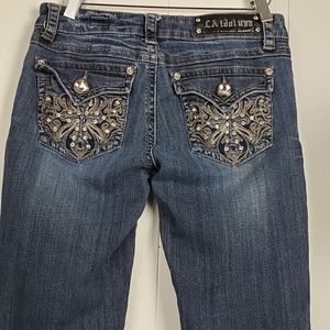 LA Idol rhinestone embellished bling jeans size 5